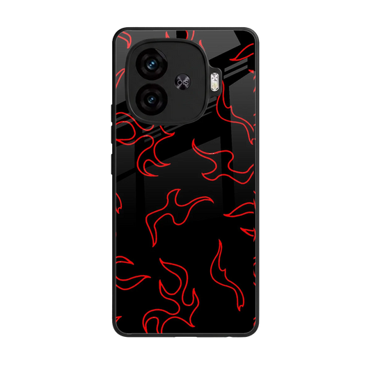 Lil Flames Red back phone cover | glass case for iqoo neo 10r 5g
