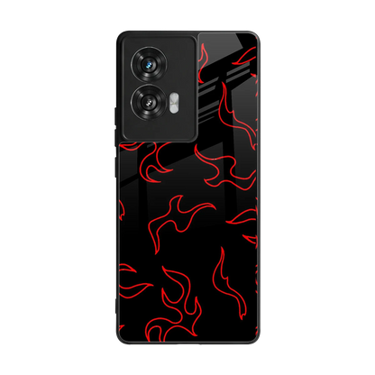 Lil Flames Red back phone cover | glass case for motorola edge 50 fusion