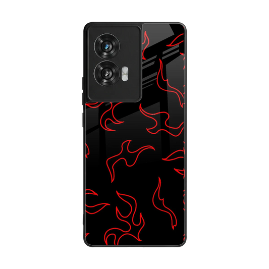 Lil Flames Red back phone cover | glass case for motorola edge 50 fusion