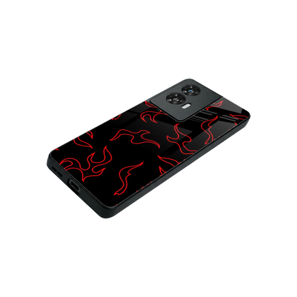 Lil Flames Red stylish phone case for motorola edge 50 fusion | glossy glass and slim fit