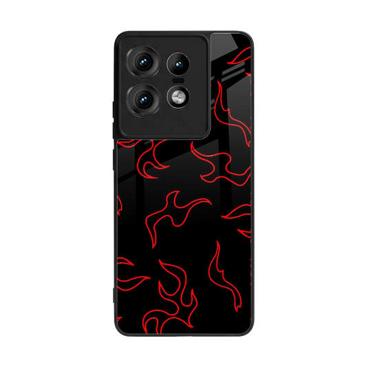 Lil Flames Red back phone cover | glass case for motorola edge 50 pro