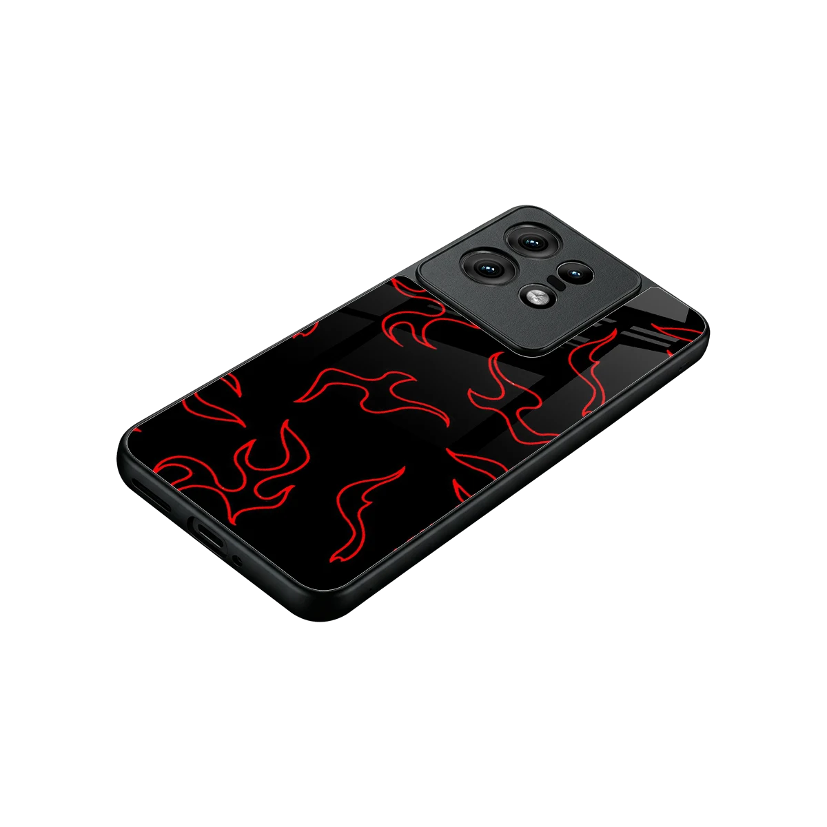 Lil Flames Red stylish phone case for motorola edge 50 pro | glossy glass and slim fit