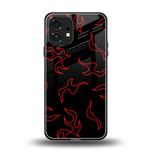 Lil Flames Red back phone cover | glass case for nothing phone 1