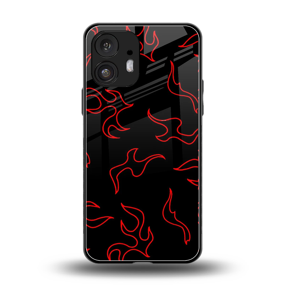 Lil Flames Red back phone cover | glass case for nothing phone 2