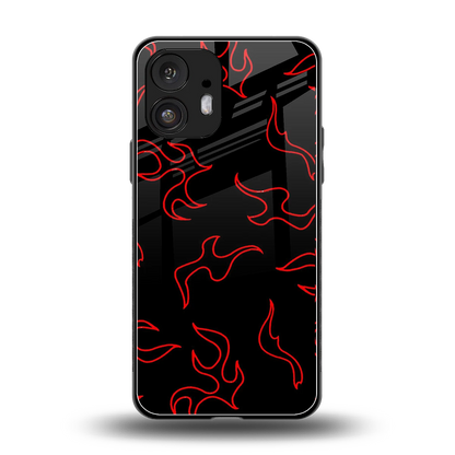 Lil Flames Red back phone cover | glass case for nothing phone 2