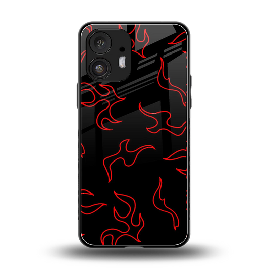 Lil Flames Red back phone cover | glass case for nothing phone 2