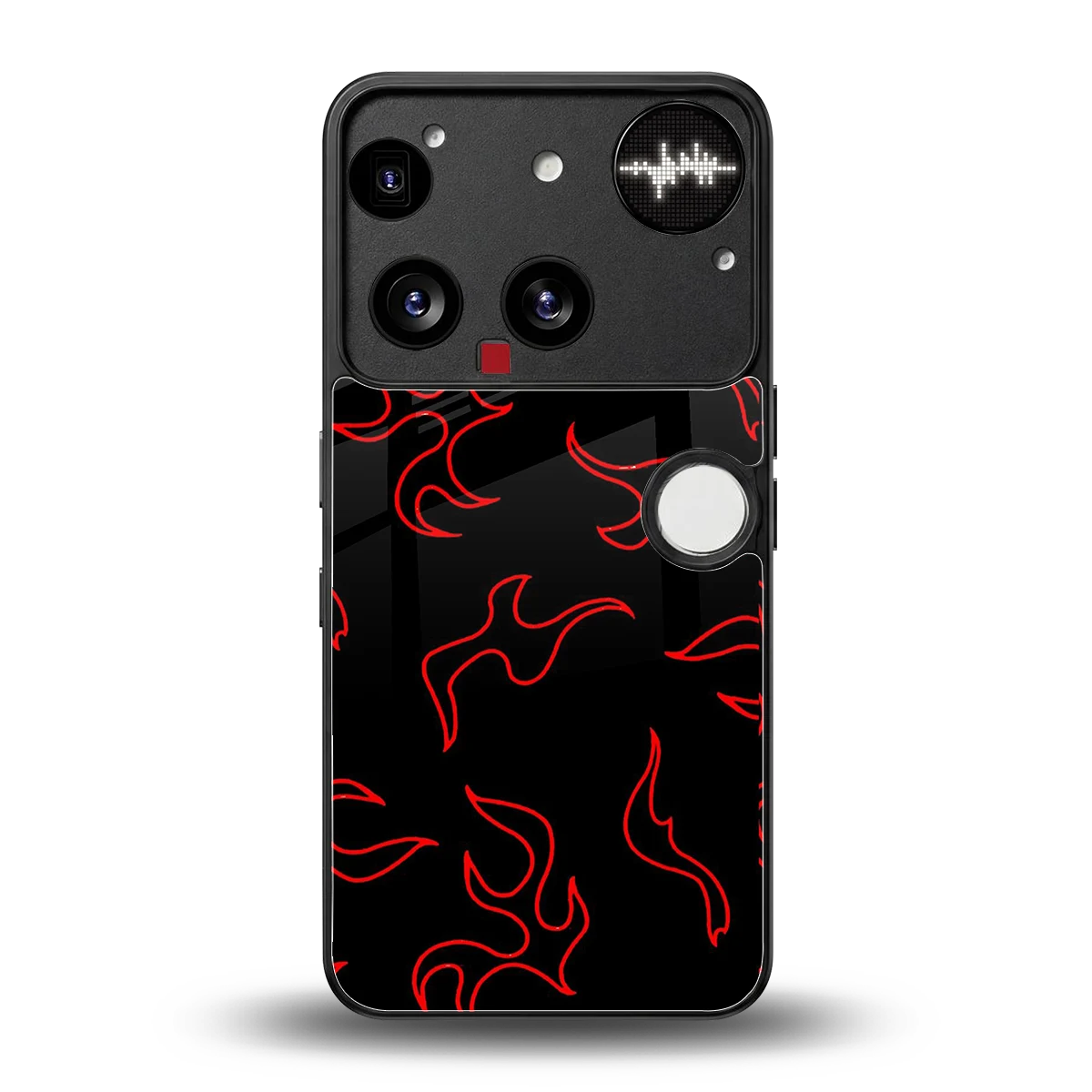Lil Flames Red back phone cover | glass case for nothing phone 3