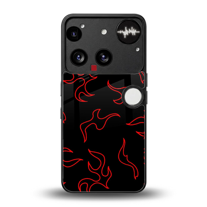 Lil Flames Red back phone cover | glass case for nothing phone 3