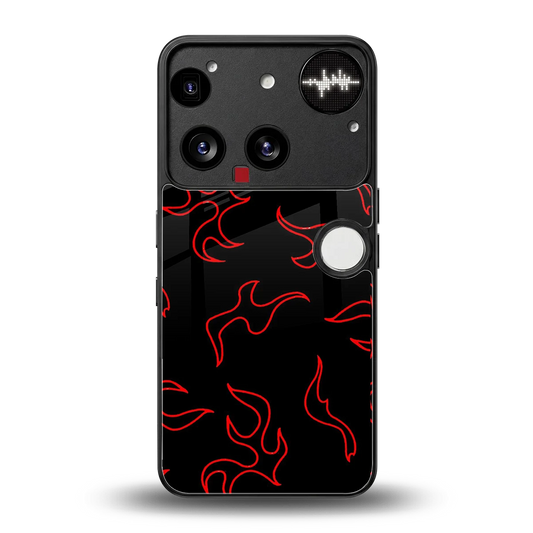 Lil Flames Red back phone cover | glass case for nothing phone 3
