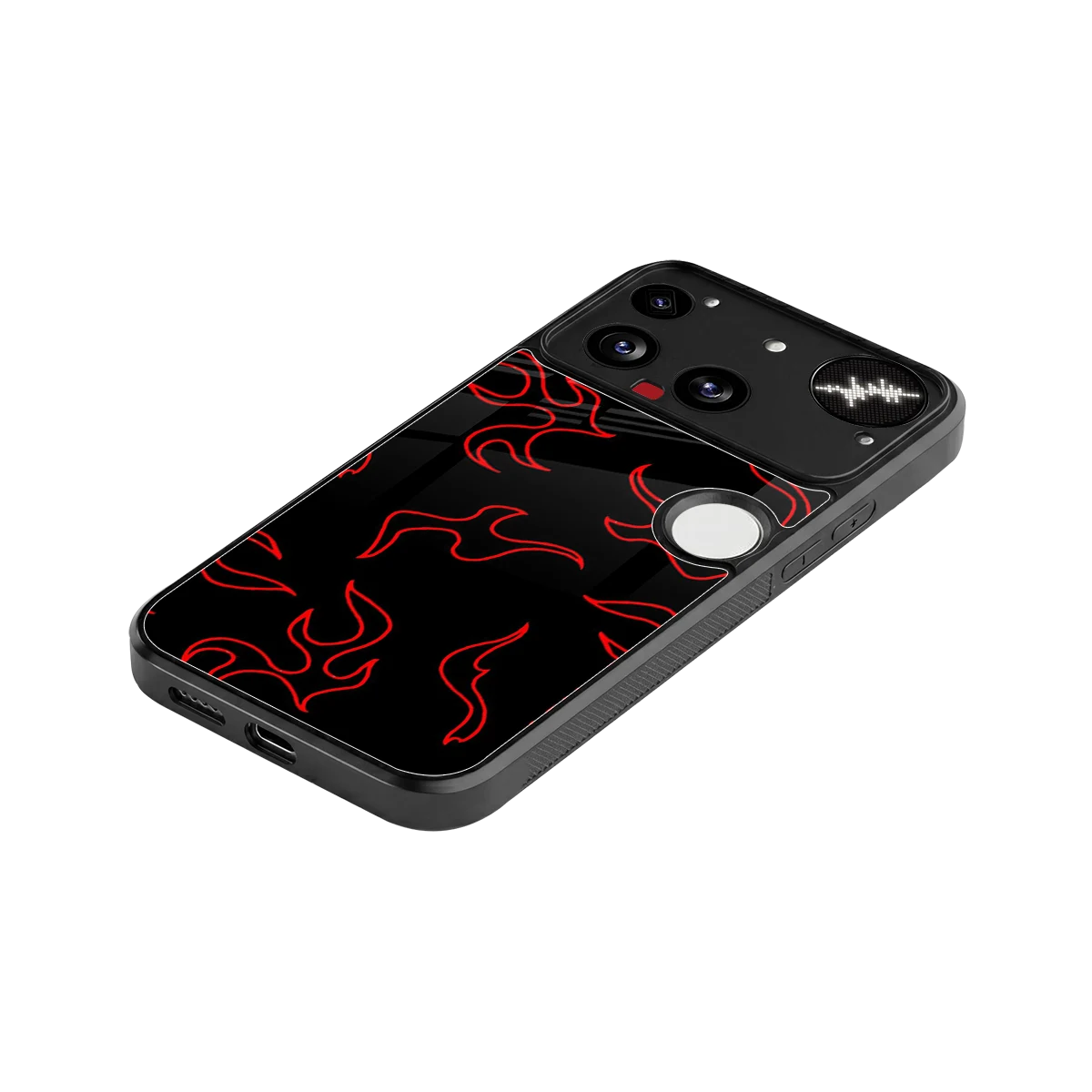 Lil Flames Red stylish phone case for nothing phone 3 | glossy glass and slim fit