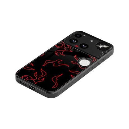 Lil Flames Red stylish phone case for nothing phone 3 | glossy glass and slim fit