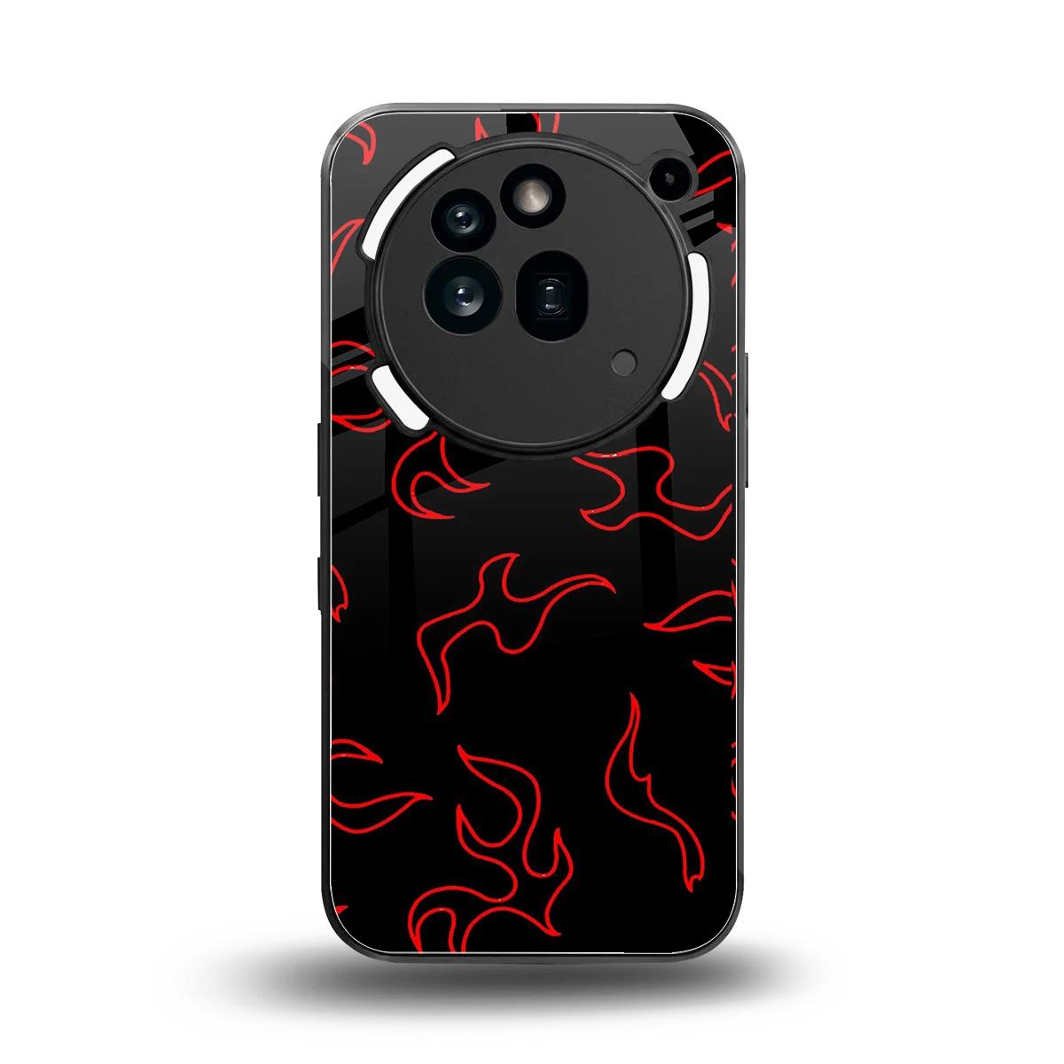 Lil Flames Red back phone cover | glass case for nothing phone 3a pro