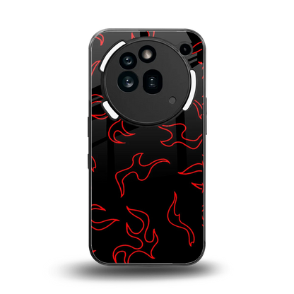 Lil Flames Red back phone cover | glass case for nothing phone 3a pro