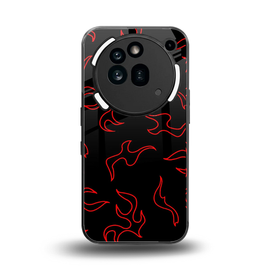 Lil Flames Red back phone cover | glass case for nothing phone 3a pro