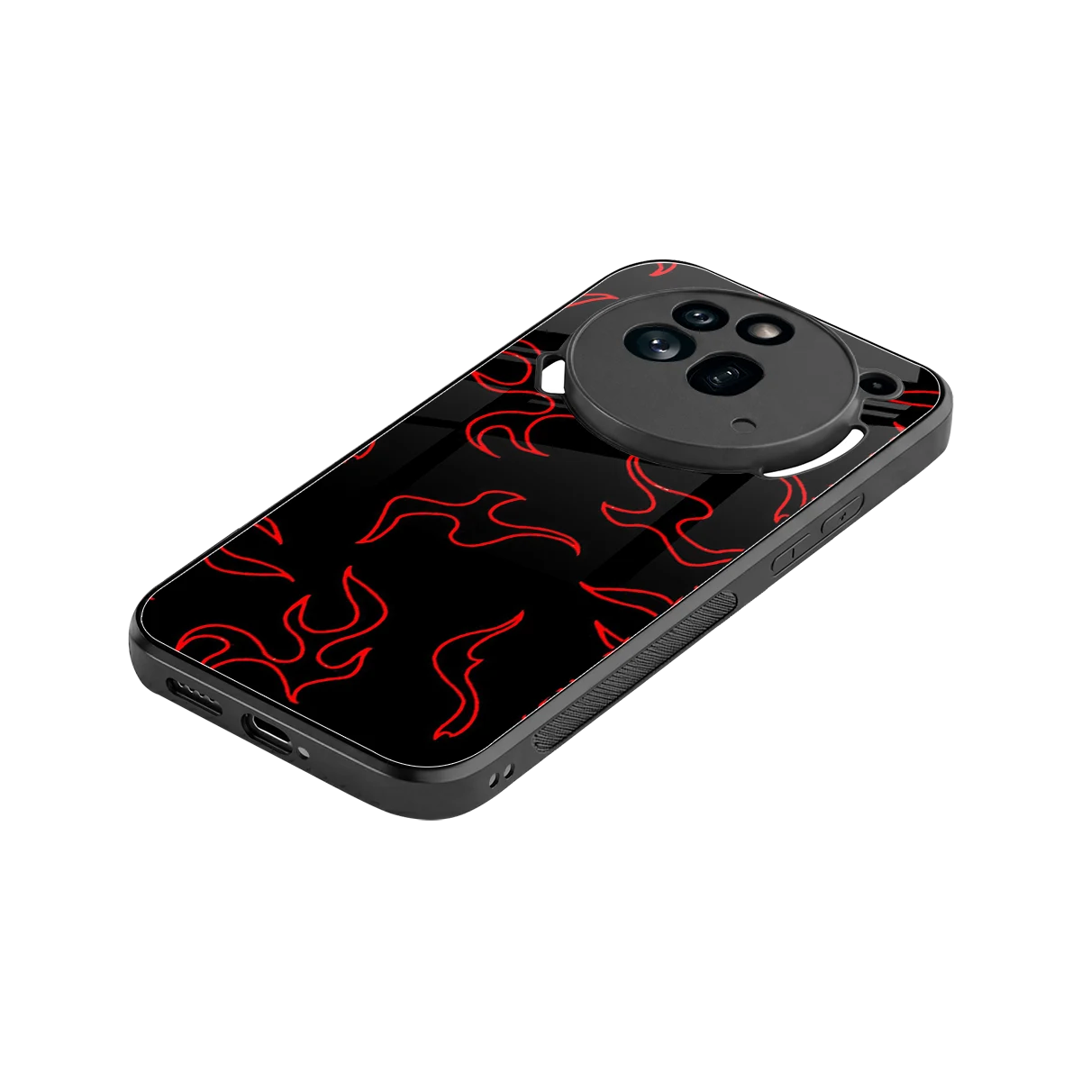 Lil Flames Red stylish phone case for nothing phone 3a pro | glossy glass and slim fit