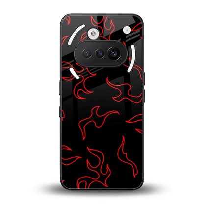 Lil Flames Red back phone cover | glass case for nothing phone 3a