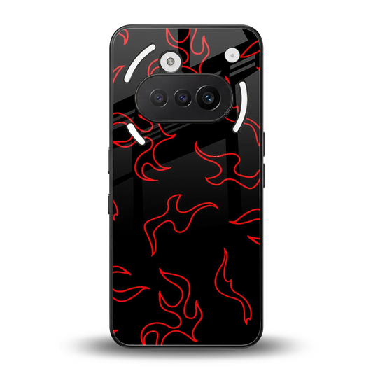 Lil Flames Red back phone cover | glass case for nothing phone 3a