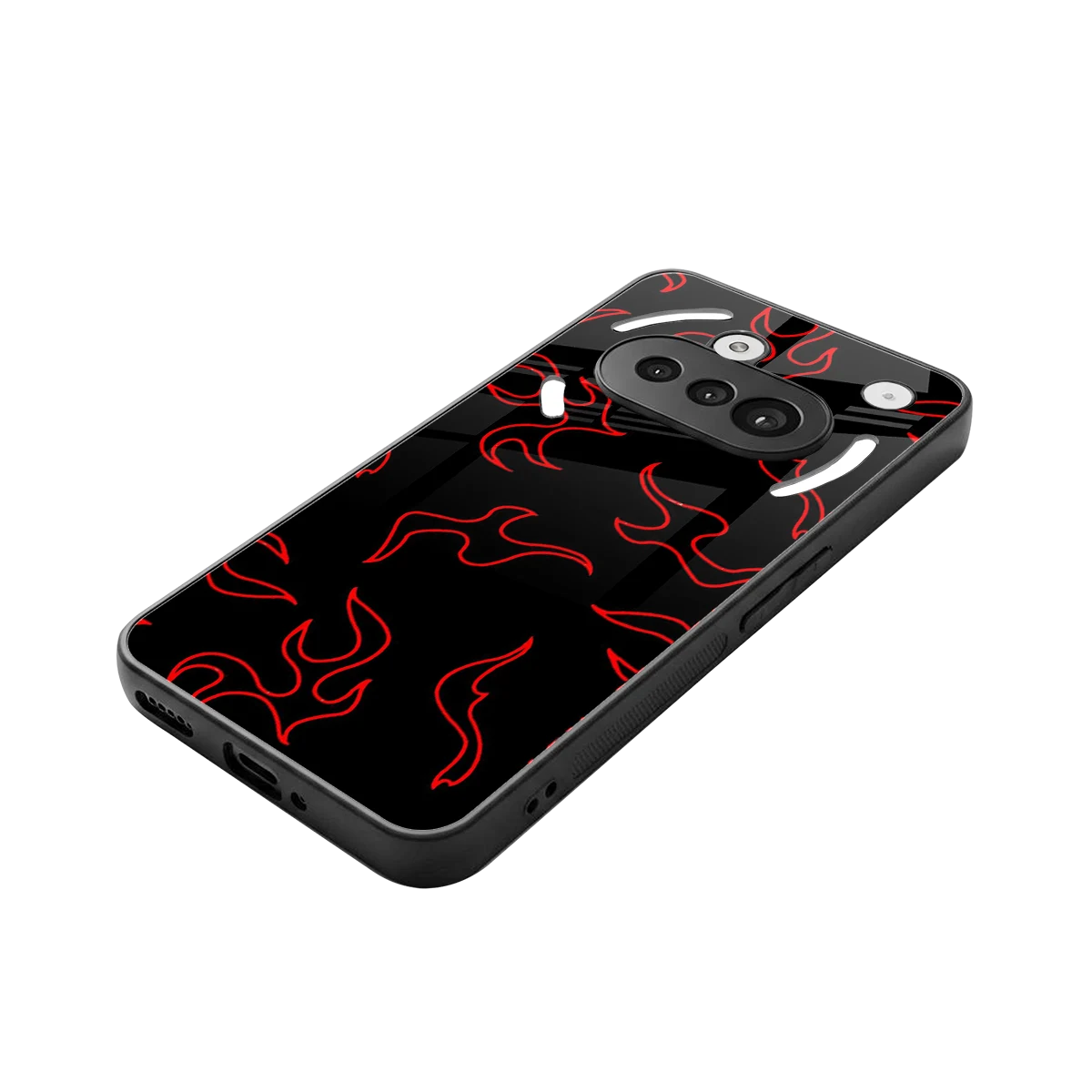 Lil Flames Red stylish phone case for nothing phone 3a | glossy glass and slim fit