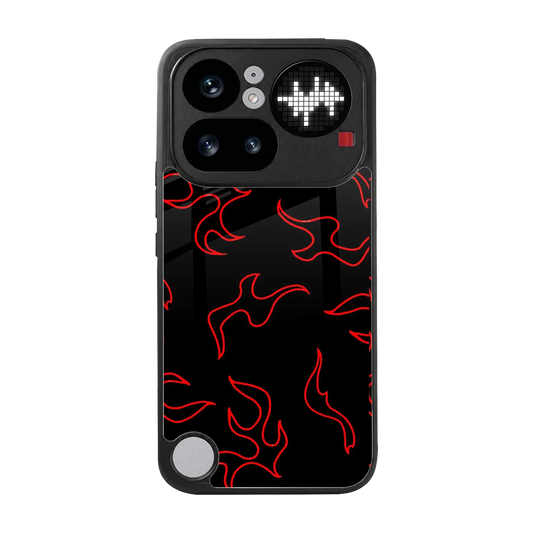 Lil Flames Red back phone cover | glass case for nothing phone 4a pro