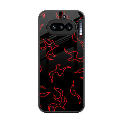 Lil Flames Red back phone cover | glass case for nothing phone 4a