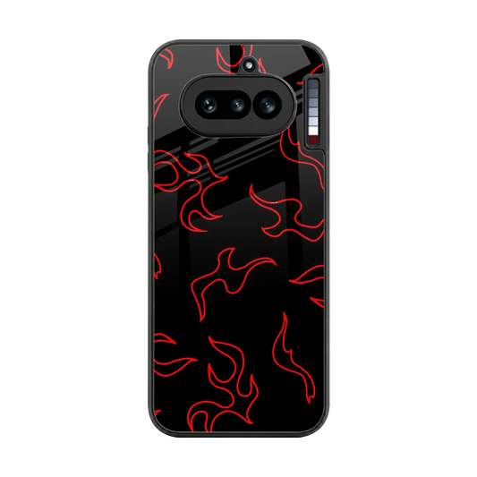 Lil Flames Red back phone cover | glass case for nothing phone 4a