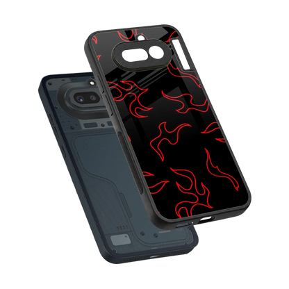 Lil Flames Red sleek nothing phone 4a cover with tempered glass back and TPU edges