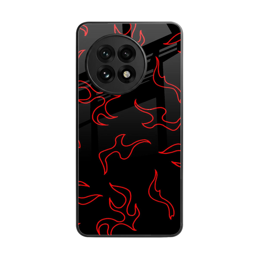 Lil Flames Red back phone cover | glass case for oneplus 13r
