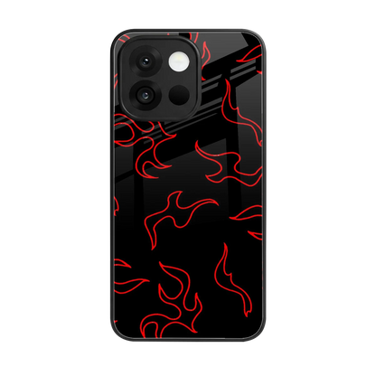 Lil Flames Red back phone cover | glass case for oneplus 13s