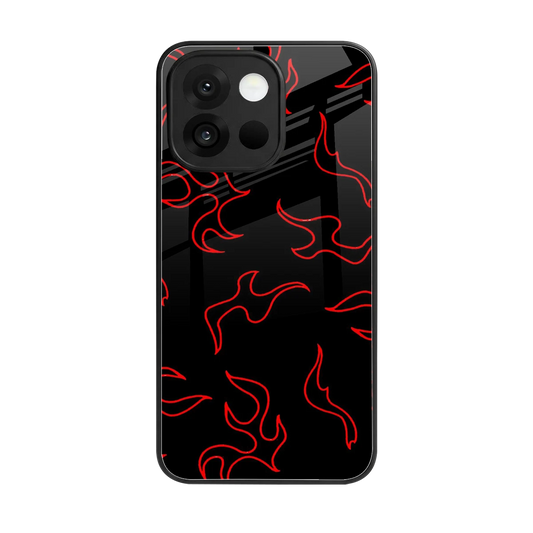 Lil Flames Red back phone cover | glass case for oneplus 13s