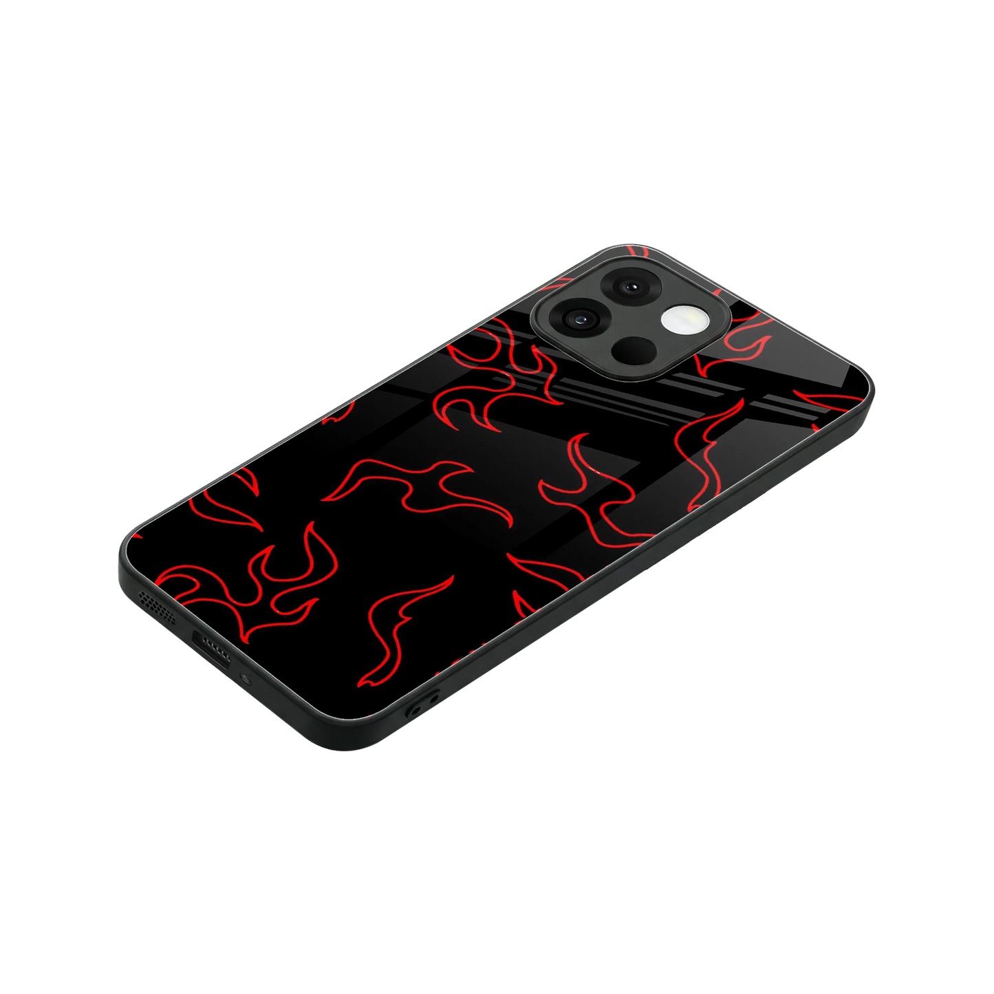 Lil Flames Red stylish phone case for oneplus 13s | glossy glass and slim fit