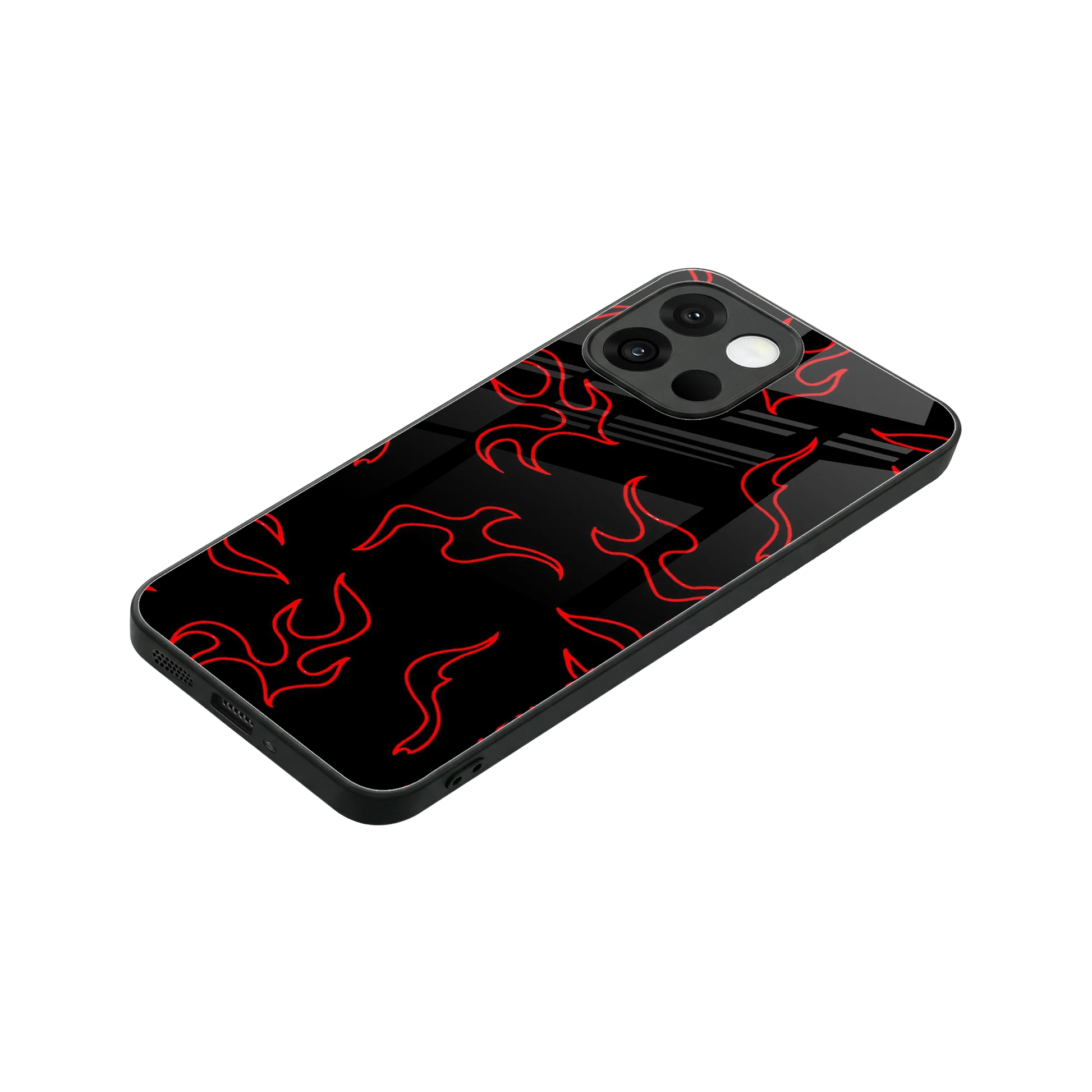 Lil Flames Red stylish phone case for oneplus 13s | glossy glass and slim fit