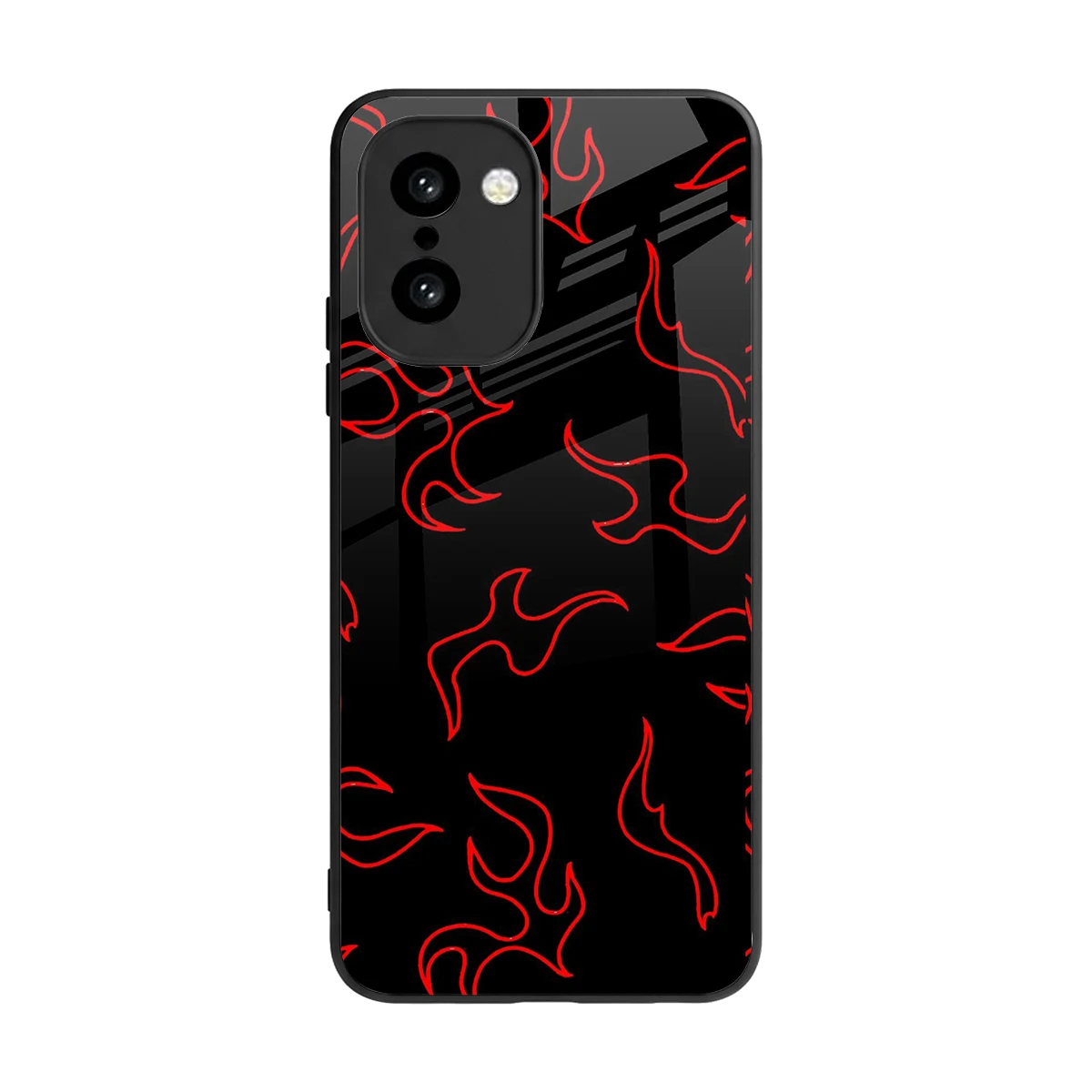 Lil Flames Red back phone cover | glass case for oneplus 15r