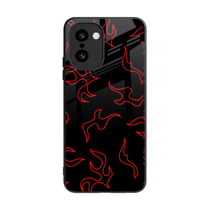 Lil Flames Red back phone cover | glass case for oneplus 15r