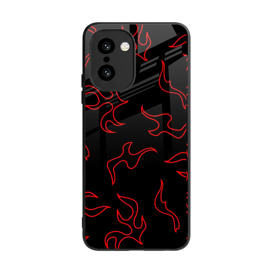 Lil Flames Red back phone cover | glass case for oneplus 15r