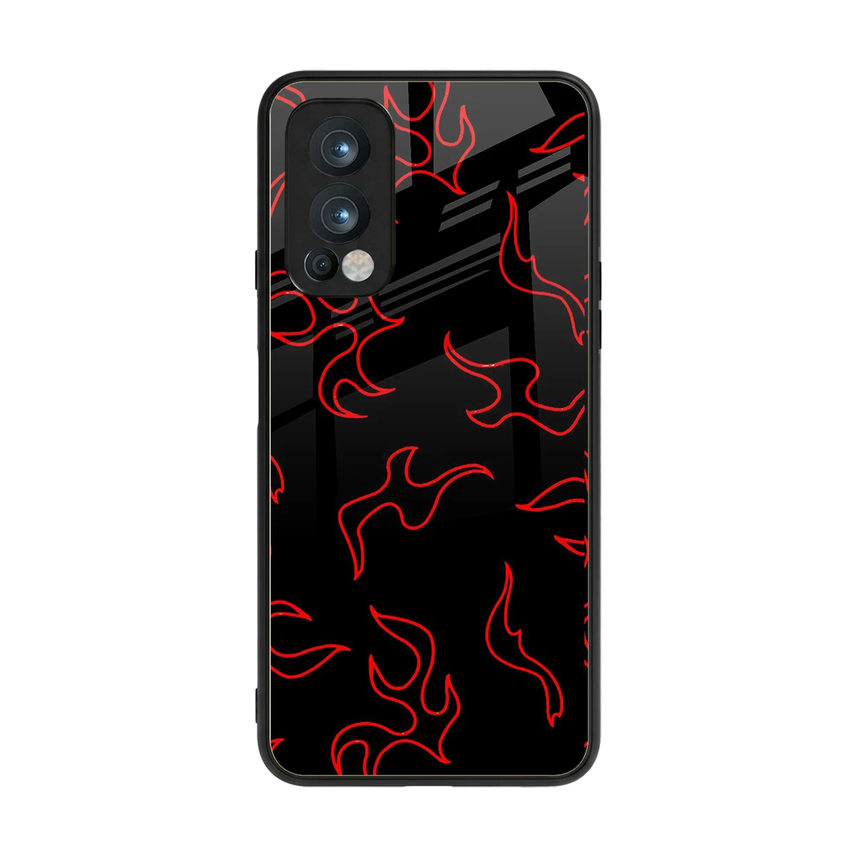 Lil Flames Red back phone cover | glass case for oneplus nord 2