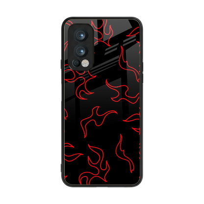 Lil Flames Red back phone cover | glass case for oneplus nord 2
