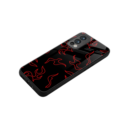 Lil Flames Red stylish phone case for oneplus nord 2 | glossy glass and slim fit