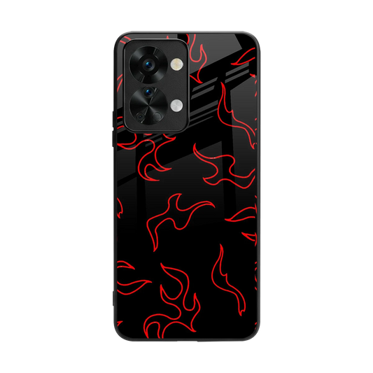 Lil Flames Red back phone cover | glass case for oneplus nord 2t