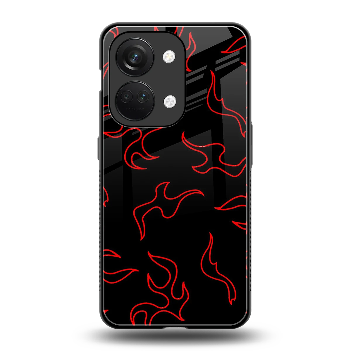 Lil Flames Red back phone cover | glass case for oneplus nord 3