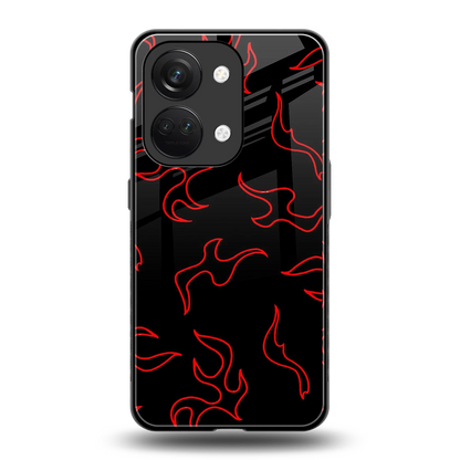 Lil Flames Red back phone cover | glass case for oneplus nord 3