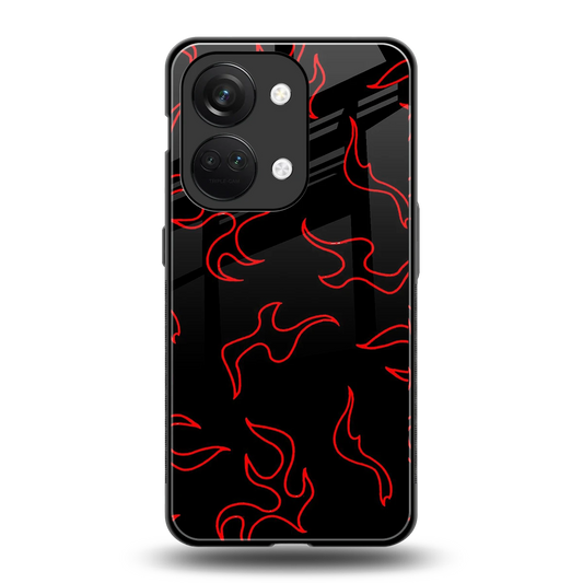 Lil Flames Red back phone cover | glass case for oneplus nord 3