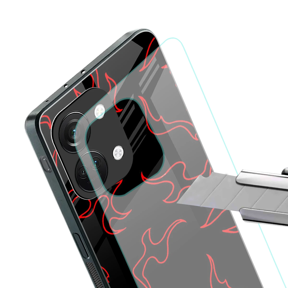Lil Flames Red stylish phone case for oneplus nord 3 | glossy glass and slim fit