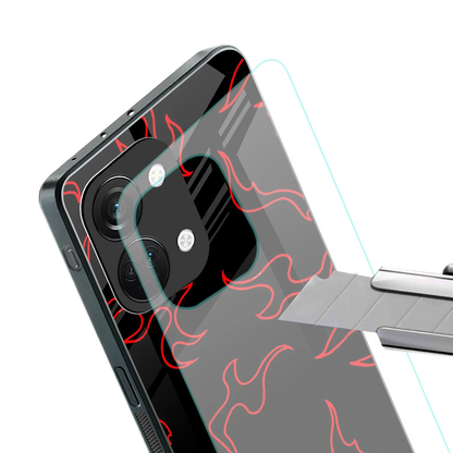 Lil Flames Red stylish phone case for oneplus nord 3 | glossy glass and slim fit