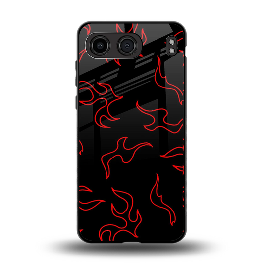 Lil Flames Red back phone cover | glass case for oneplus nord 4