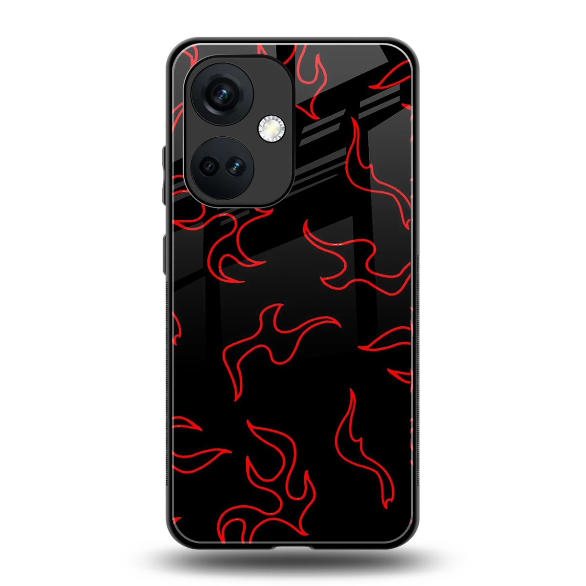 Lil Flames Red back phone cover | glass case for oneplus nord ce 3