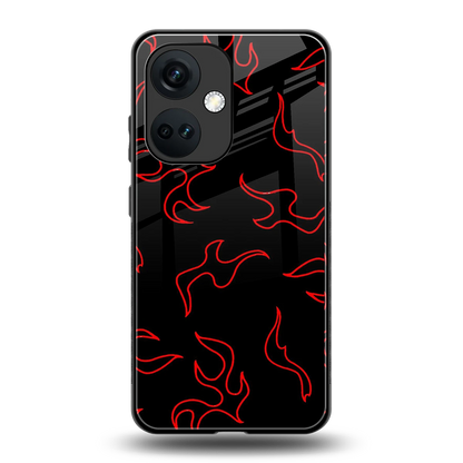 Lil Flames Red back phone cover | glass case for oneplus nord ce 3