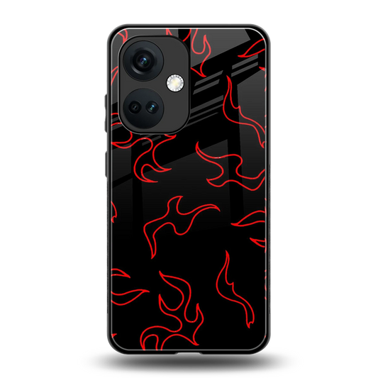Lil Flames Red back phone cover | glass case for oneplus nord ce 3