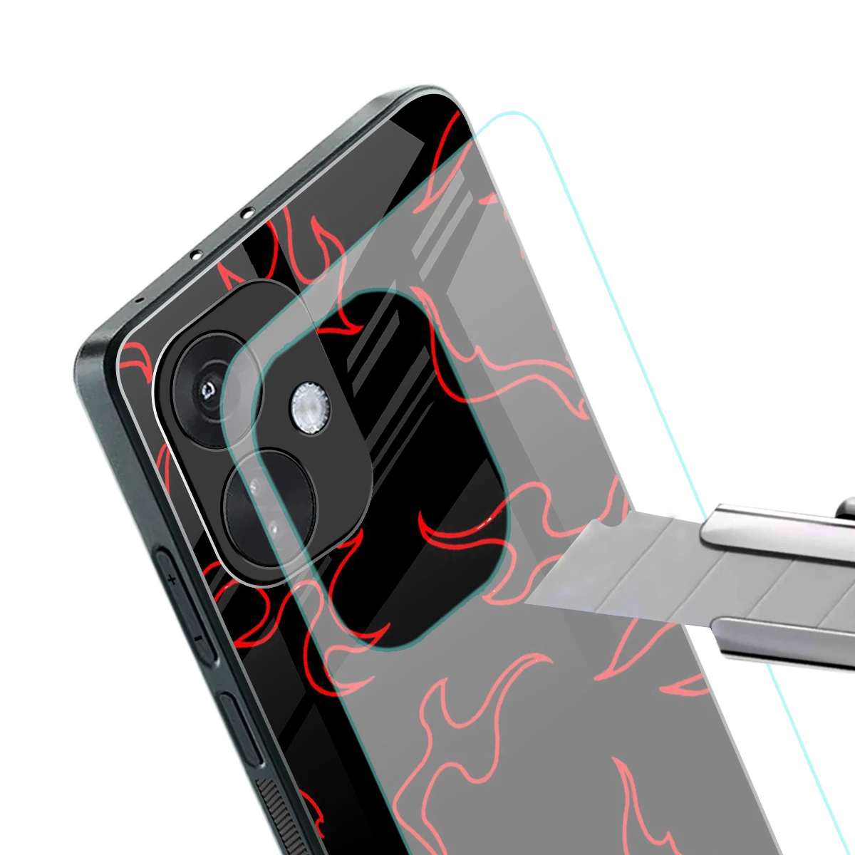 Lil Flames Red stylish phone case for oneplus nord ce 3 | glossy glass and slim fit