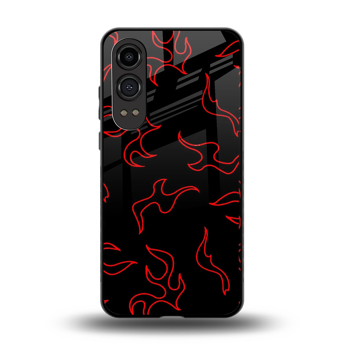 Lil Flames Red back phone cover | glass case for oneplus nord ce 4 lite