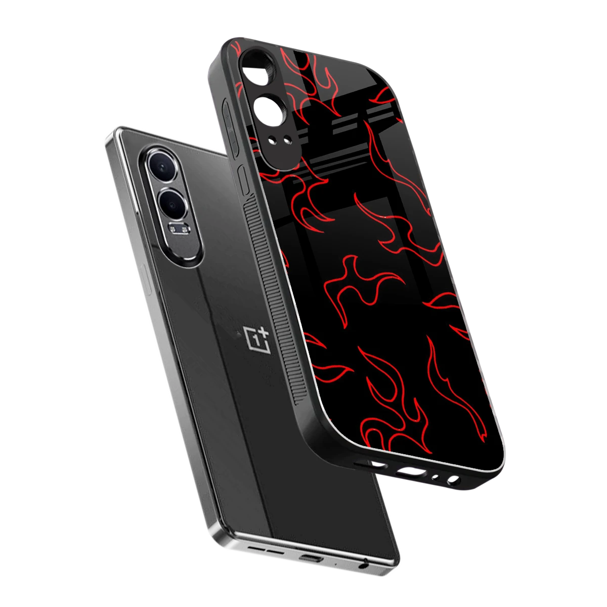 Lil Flames Red sleek oneplus nord ce 4 lite cover with tempered glass back and TPU edges